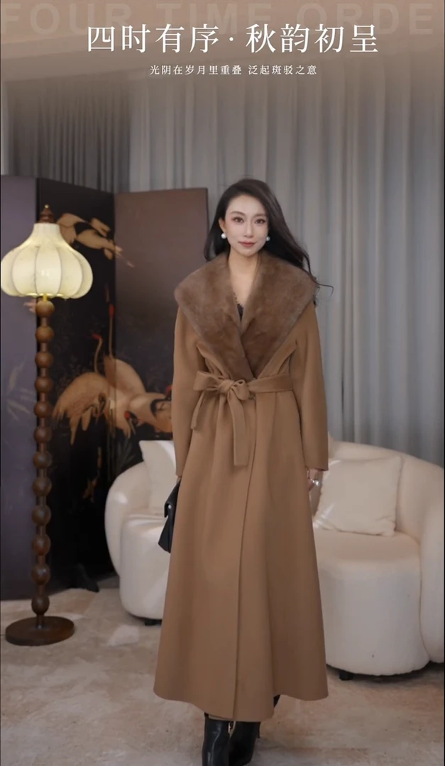 【艺璇Eshine高定】 【夜的第七章】冬季双面呢轻奢时尚羊绒大衣