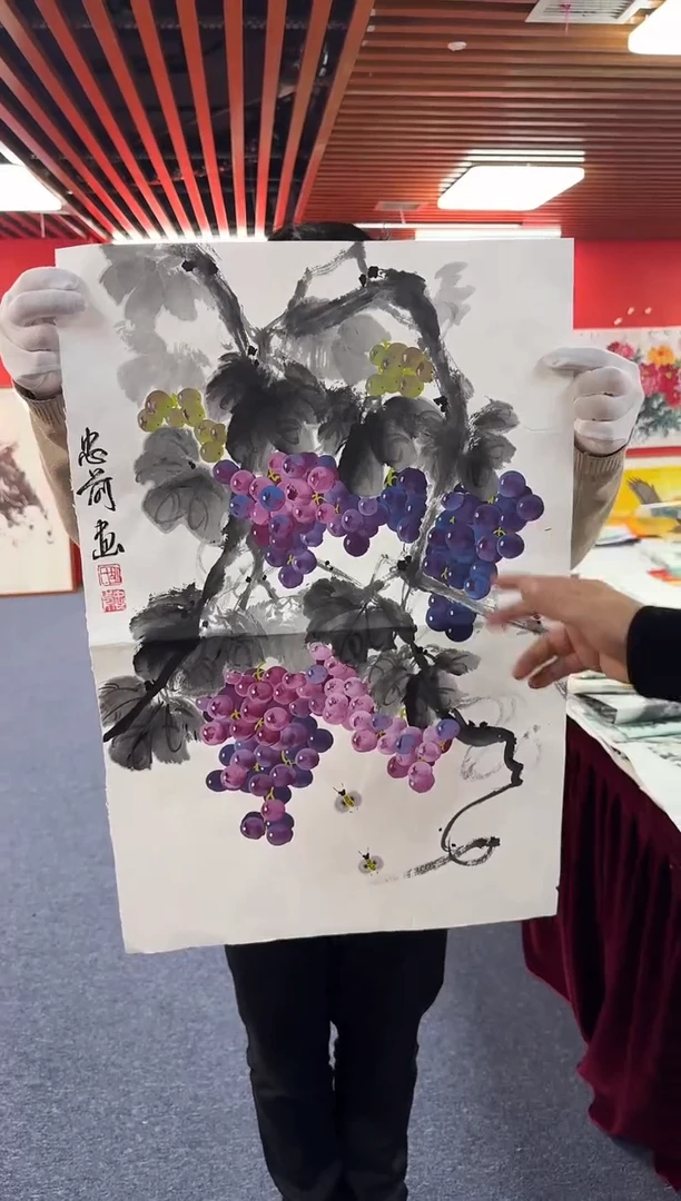 国画胡忠前老师四尺三开精品