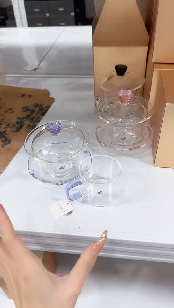 【闪购商品】@@禾器禅语盖碗浅紫色+清禾杯紫色一只