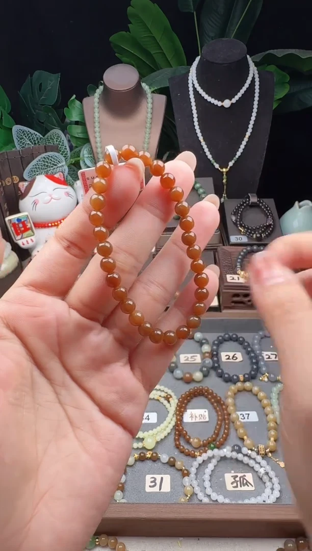 未镶嵌手串和田玉6m且末糖玉手串素圈