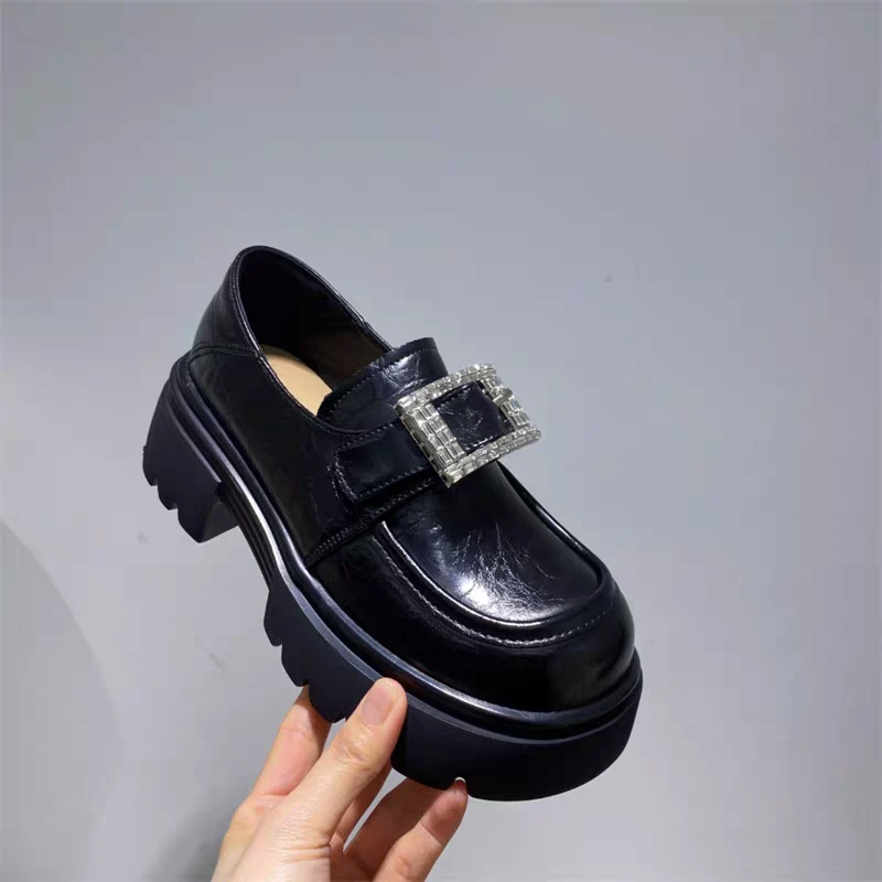 诗涵家 真皮厚底时尚乐福鞋418003