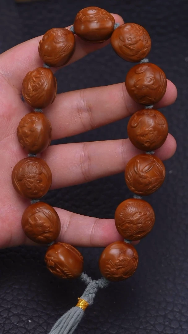 手串/手链橄榄核回血张鹏浮雕十二生肖手串