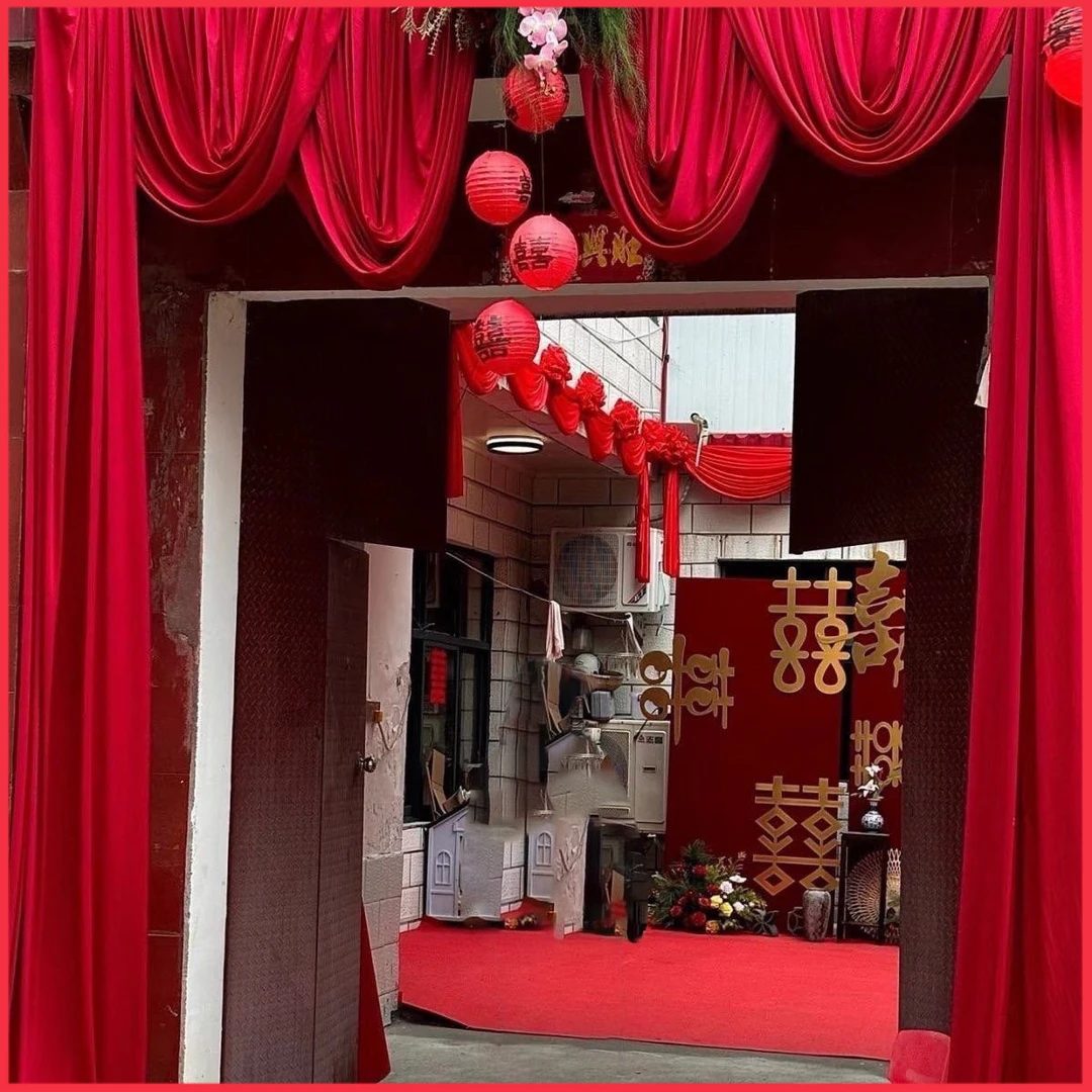 结婚装饰背景纱幔双面弹力布牛奶丝婚礼户外布置舞台吊顶婚庆用品