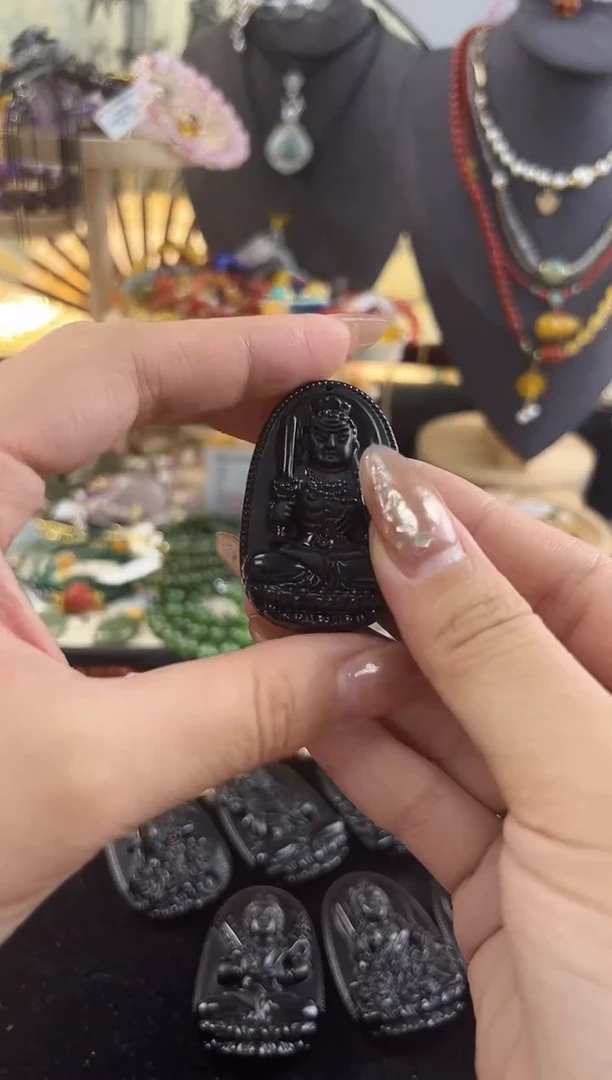 黑曜岩未镶嵌吊坠(不含链)八大守护神不动明王