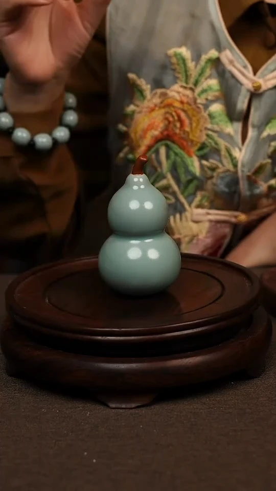 瓷片仿古釉手工茶宠 宝葫芦 不带礼盒