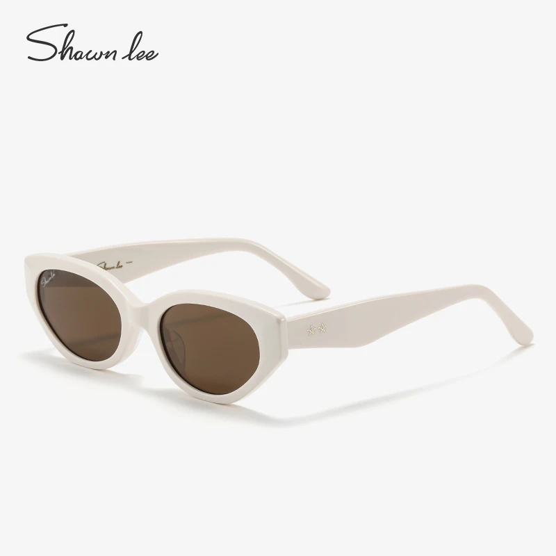Shawnlee新款白色猫眼墨镜女复古欧美潮酷高级太阳镜眼镜防紫外线