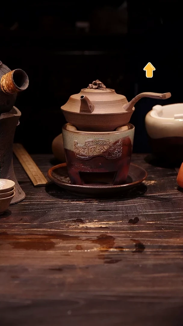 珊瑚石侧把加松风炉