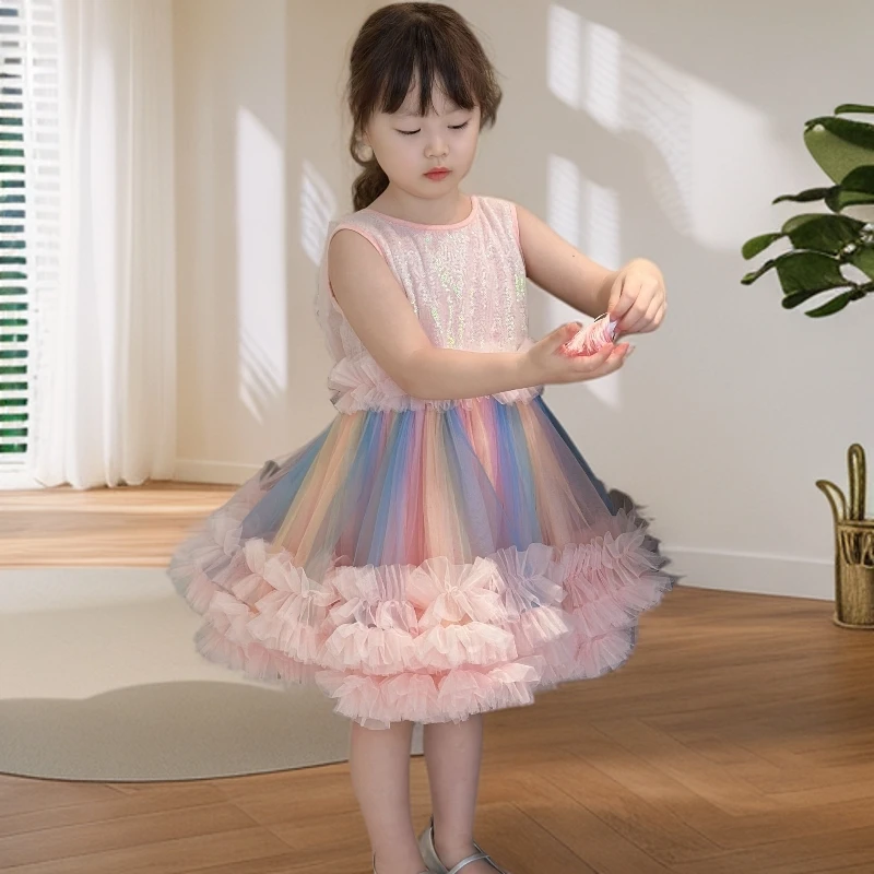 女童连衣裙女宝儿童小女孩洛丽塔公主裙爱莎公主夏季连衣裙裙子