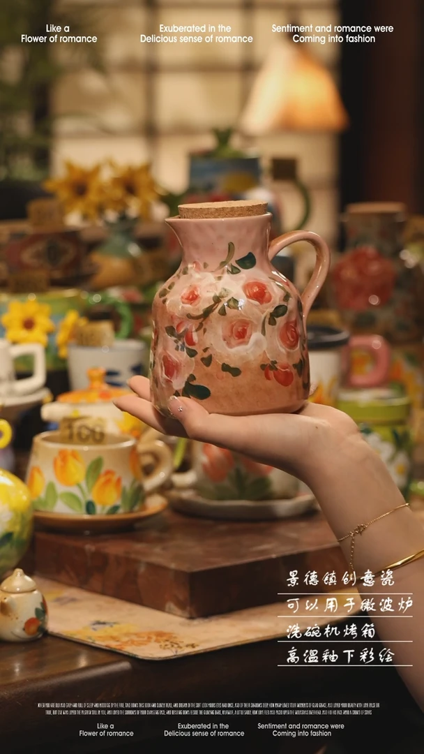 陶瓷景德镇高温手绘釉下彩设计师款式