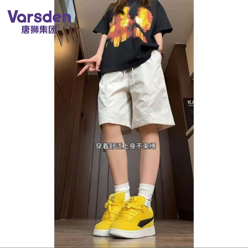 唐狮集团Varsden阔腿短裤夏季男休闲常规款美式薄款速干斜切直筒