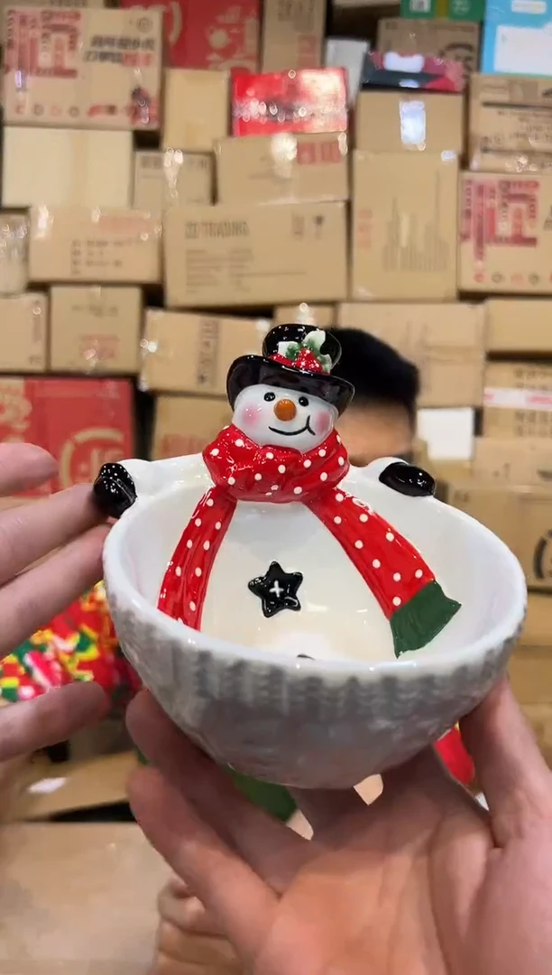 【闪购商品】杯陶瓷原盒雪人碗