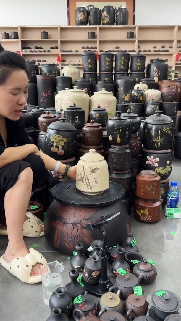 罐瑕疵茶叶罐  白泥 646
