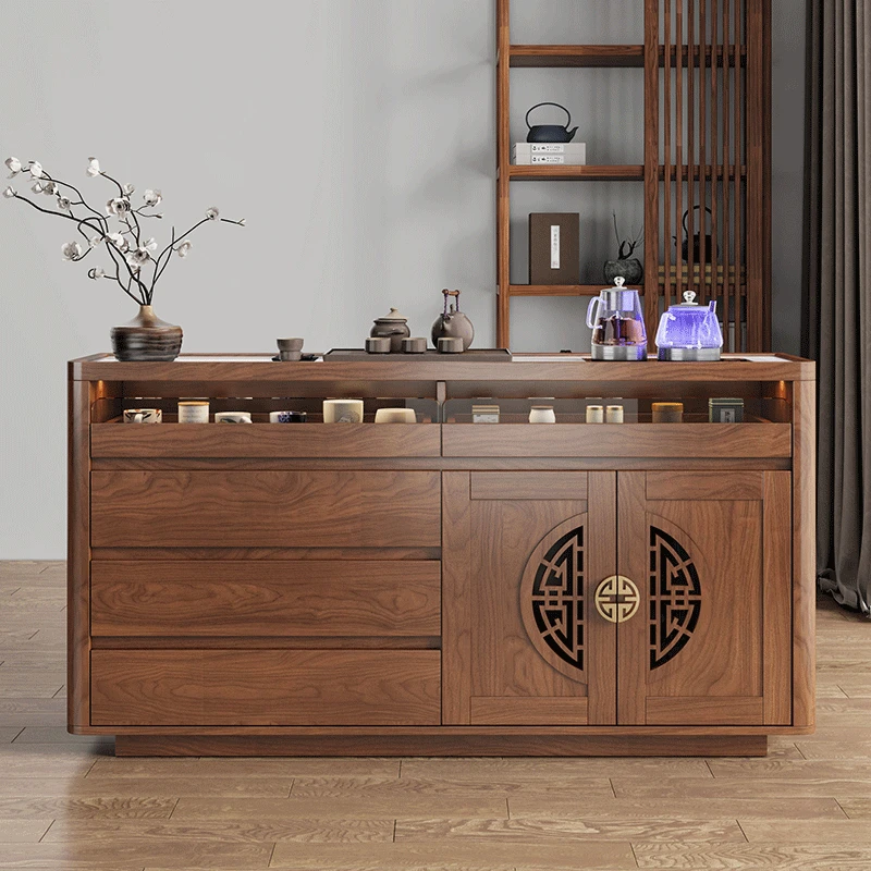 新中式风茶吧机2025新款家用一体桌台式小型桌面家用餐边柜子靠墙