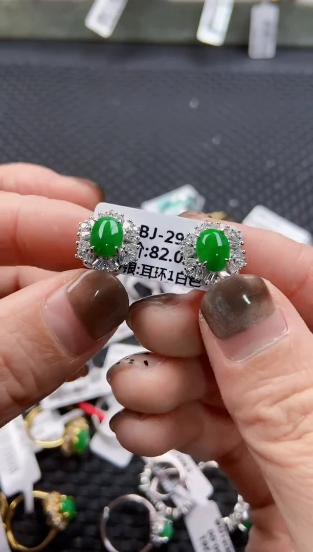 翡翠戒指银S925镶嵌9999-----2