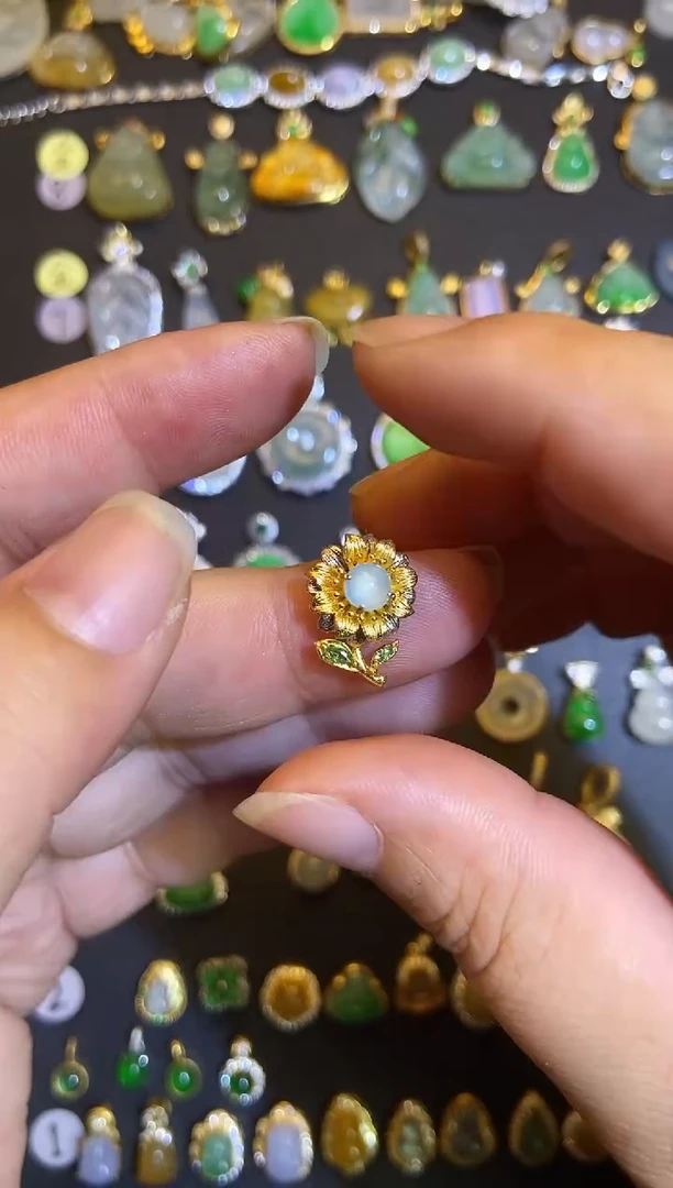 吊坠(不含链)银S925镶嵌翡翠1