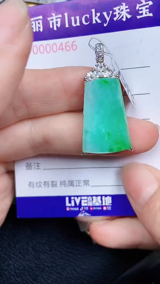 颈饰银S925镶嵌翡翠0466