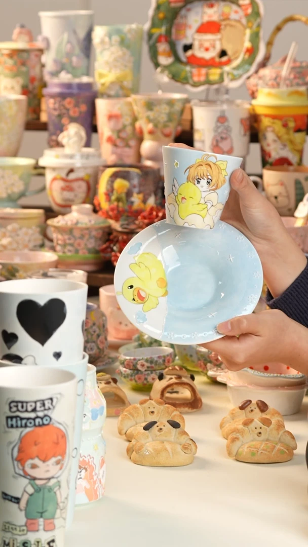 摆件陶微瑕no退no换景德镇釉下彩手绘设计师款陶瓷