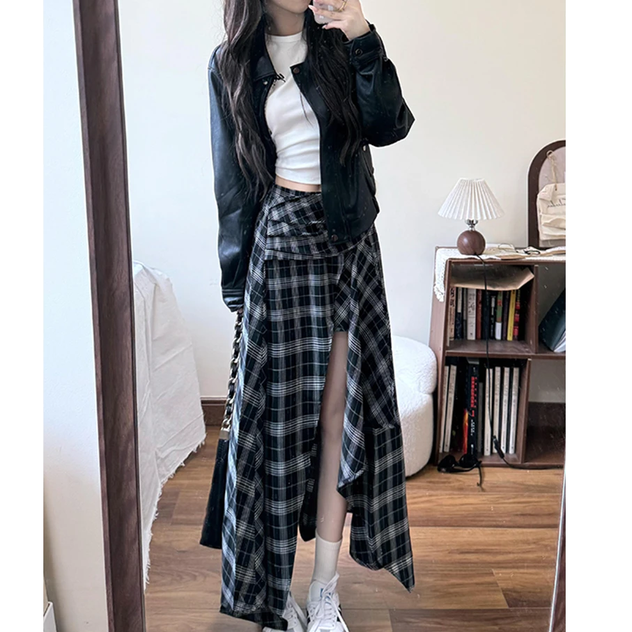 复古黑色PU皮外套女早秋季高级感翻领短款夹克宽松百搭机车服上衣