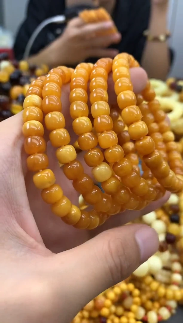 裸石蜜蜡未镶嵌手串多样性啊发其一