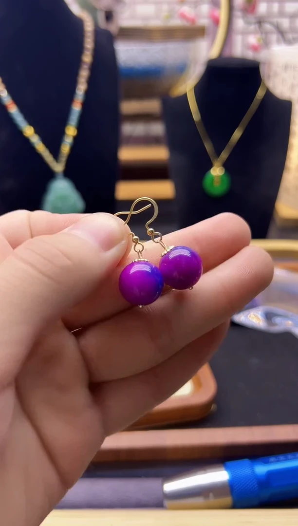 【闪购商品】苏纪石（舒俱来）耳钉14K金镶嵌E331