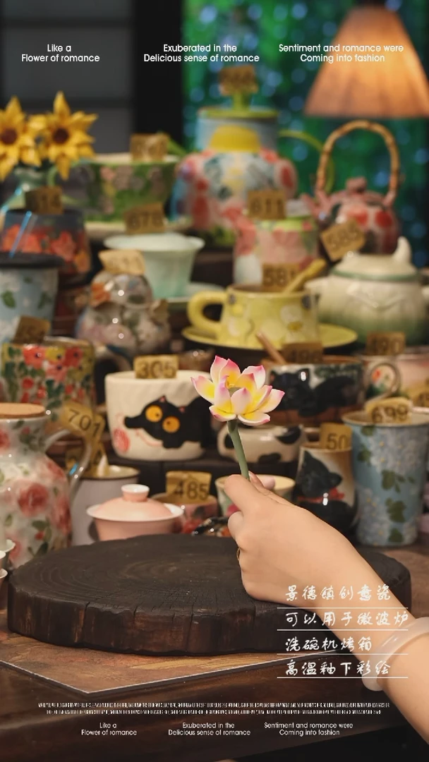 陶瓷景德镇高温釉下彩手工手绘款式