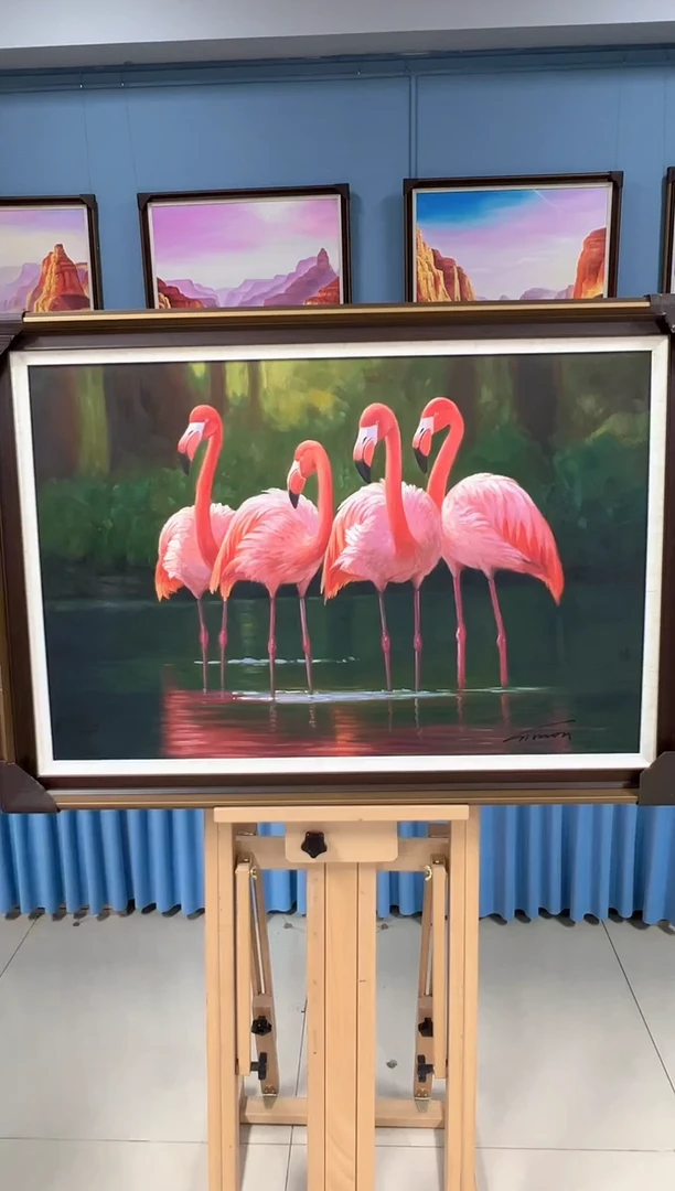 【闪购商品】绘画陶宗健-60*90-火烈鸟油画