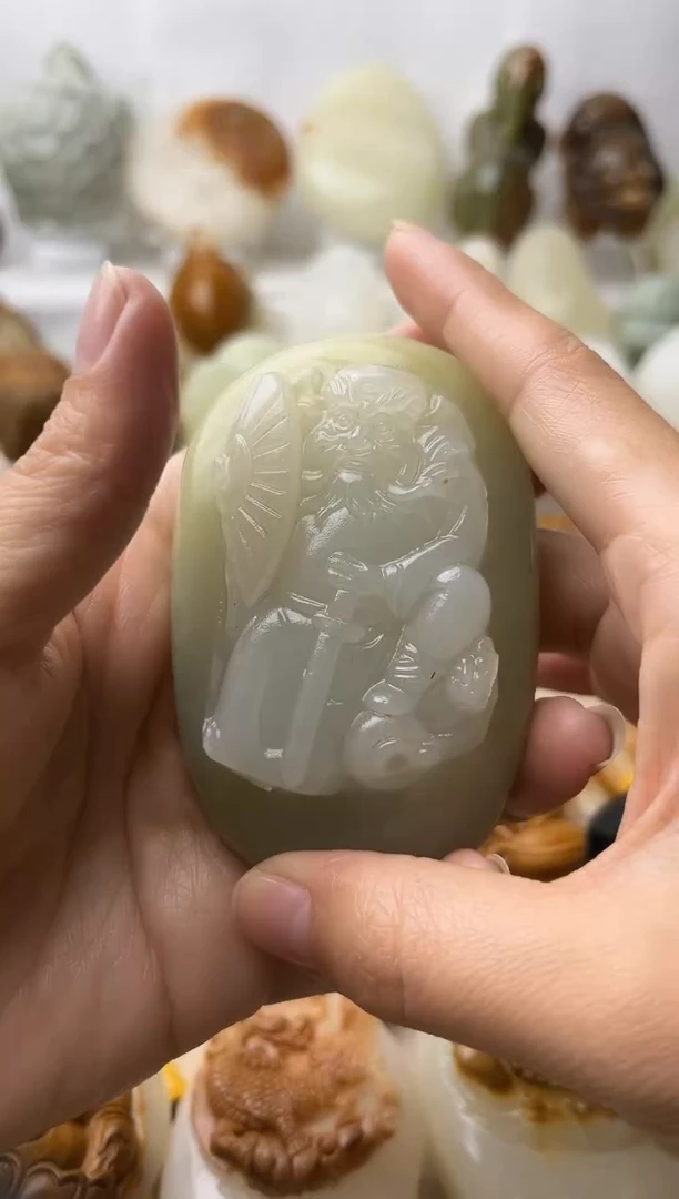石材古青石棉纹正常不退换钟馗