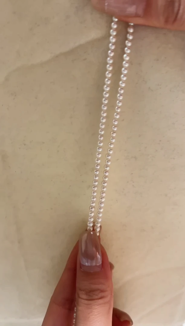 18K金镶嵌淡水珍珠DA 小米项链 3-4 xs002