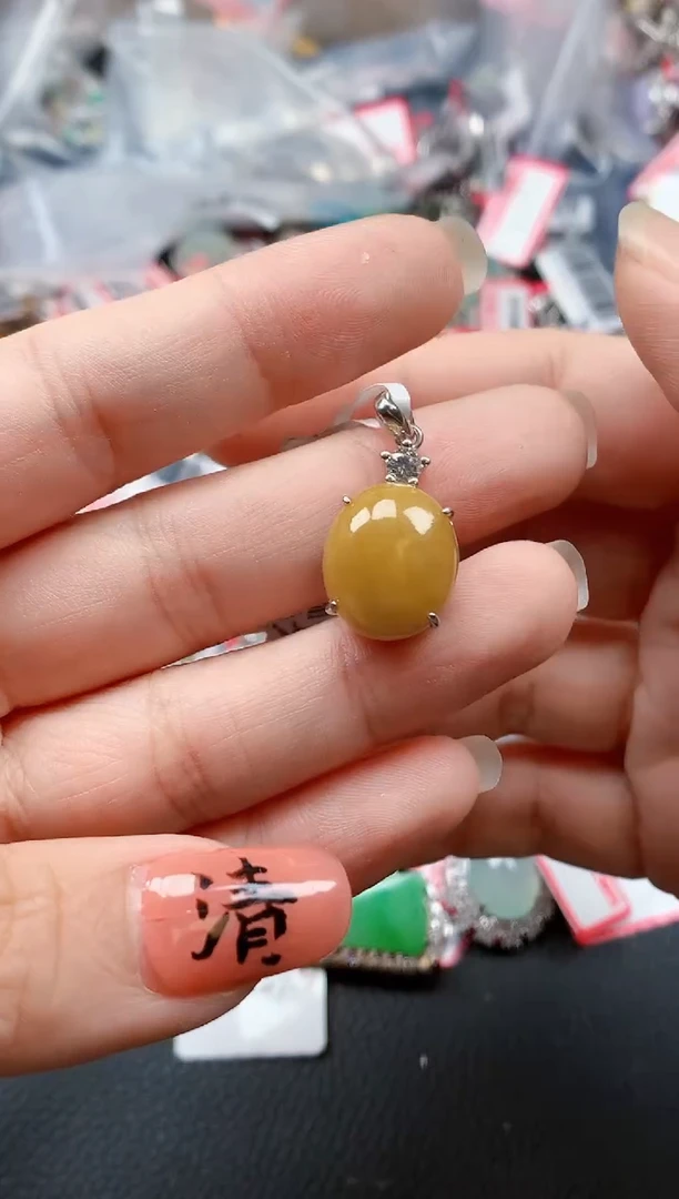 银S925镶嵌戒指翡翠天然A货缅甸翡翠