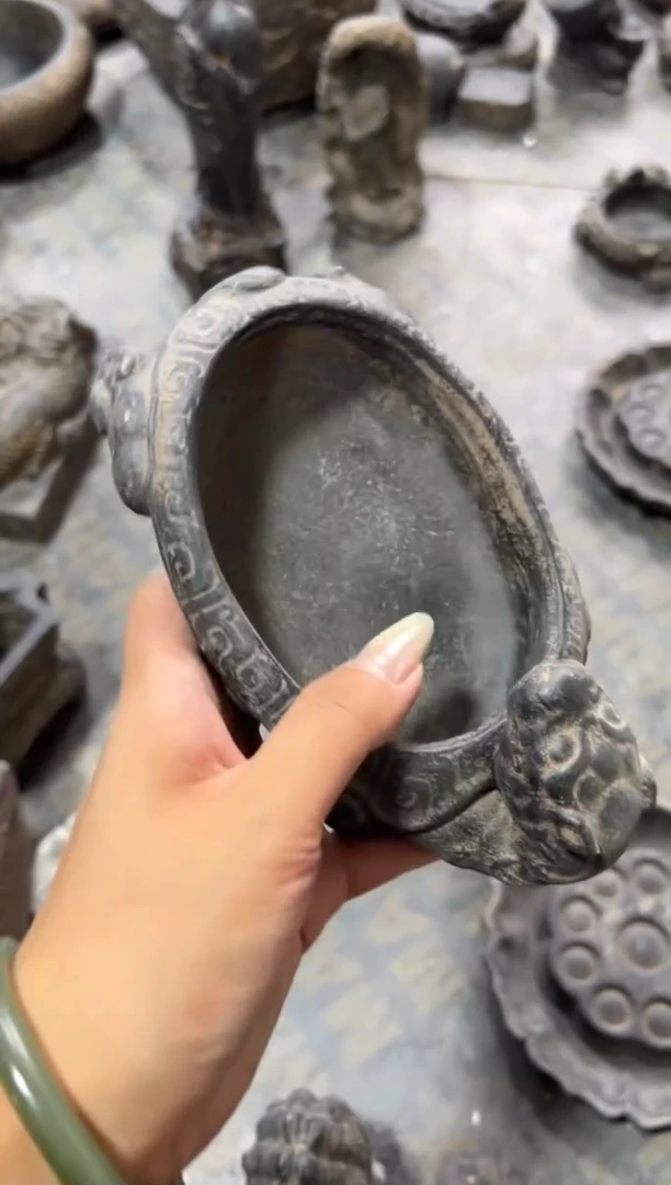 陶土【火山泥】小龙龟盆