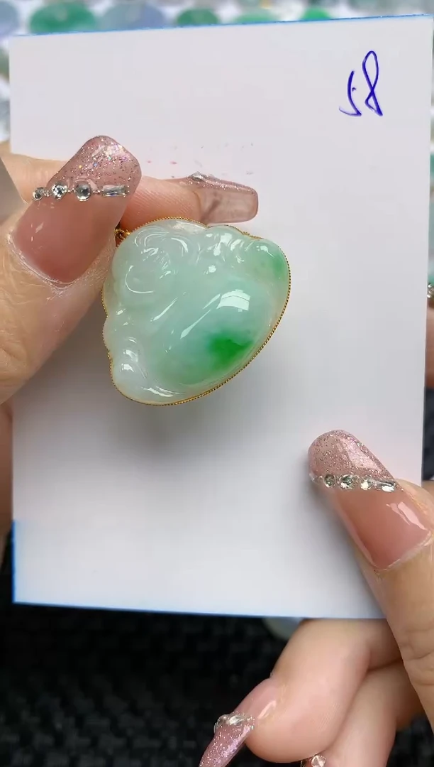 【闪购商品】翡翠颈饰18K金镶嵌天然A货翡翠 58