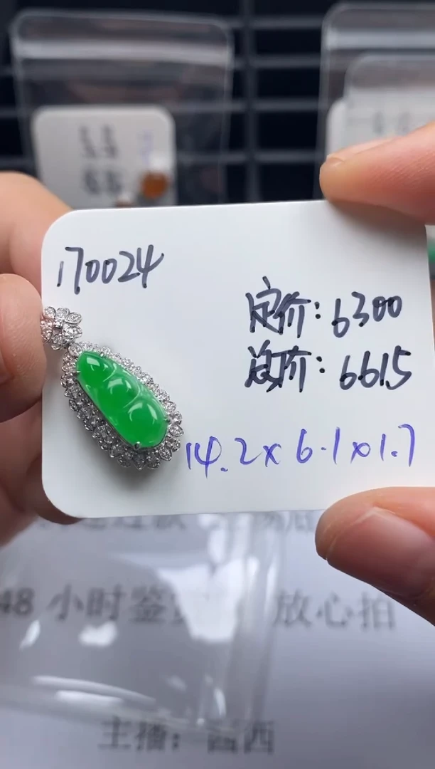 吊坠(不含链)18K金镶嵌翡翠170024