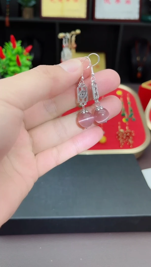 【闪购商品】玛瑙/玉髓耳钉银S925镶嵌516000