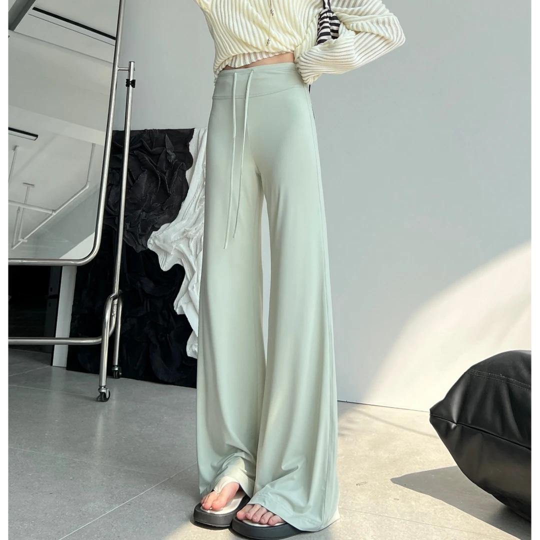 fuccykee冰丝微喇防晒裤【UPF50＋】女夏季新款抽绳休闲裤气质修身裤