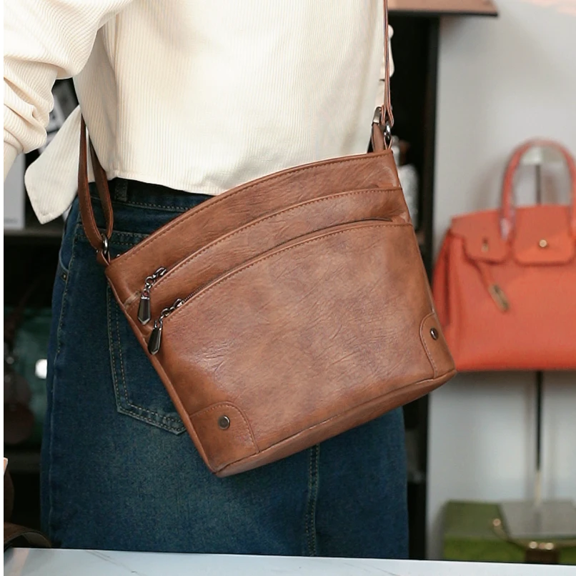 水桶包单根复古单肩包多功能百搭斜跨包经典潮流#2203