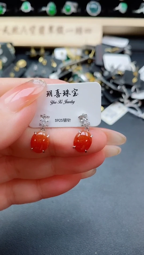 银S925镶嵌戒指翡翠1