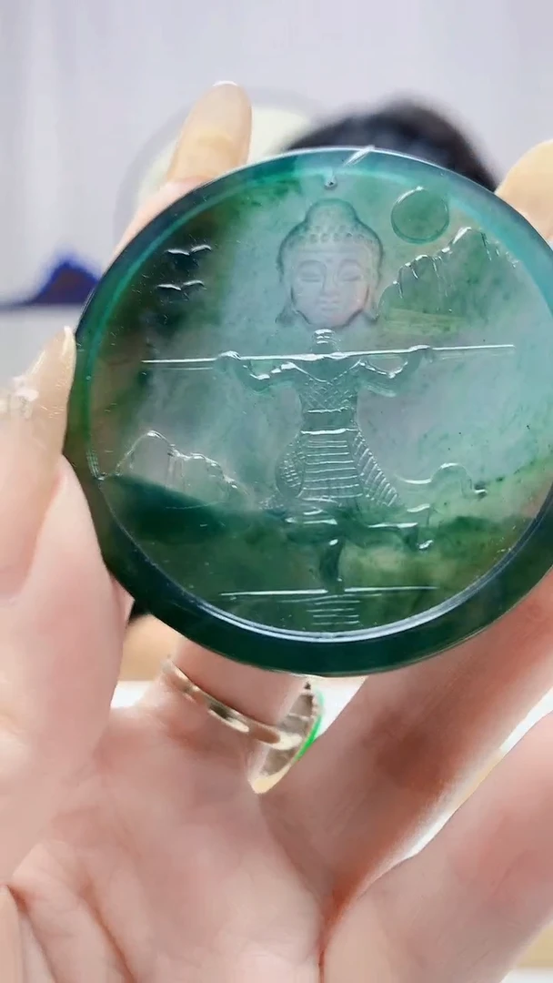 未镶嵌定制翡翠5145DD-毛货挂件87