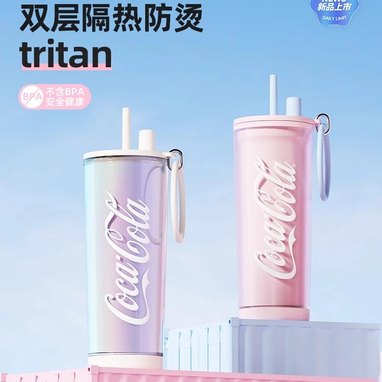 GERM可口可乐夏季水杯女2025新款吸管杯高颜值塑料耐高温便携杯子