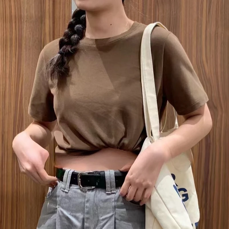 【吴姐定制】355 秋冬新款磨毛女休闲百搭圆领T恤