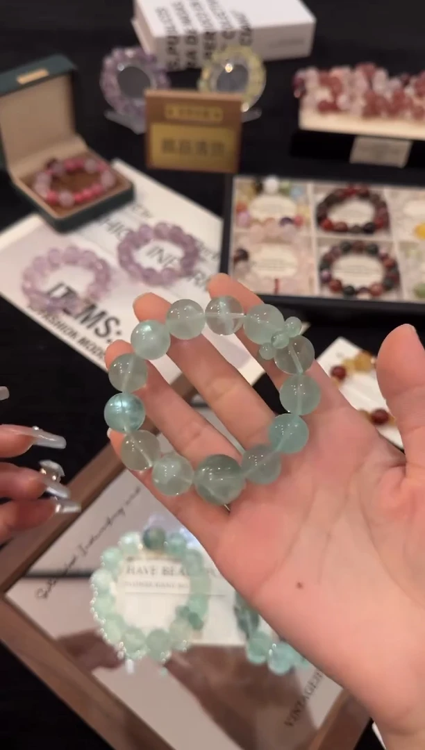 合金手链水晶绿萤石x3054