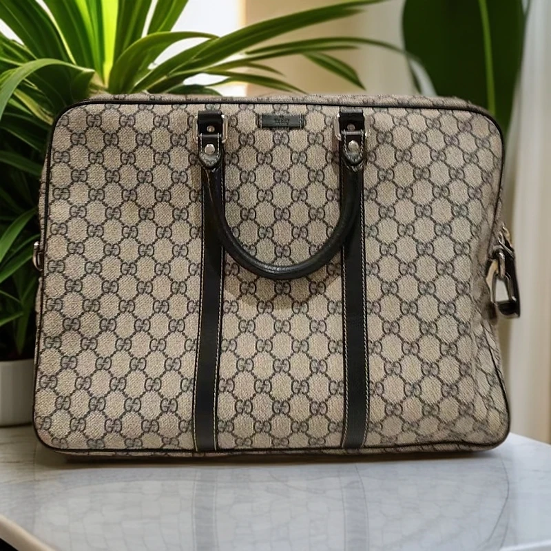 95新 GUCCI/古驰 老花公文包1210 1256