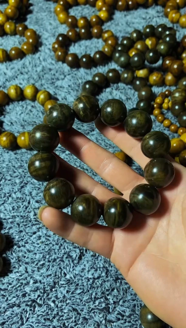 【闪购商品】金丝楠木雕楠帝金丝楠木手串2.0乌木花纹
