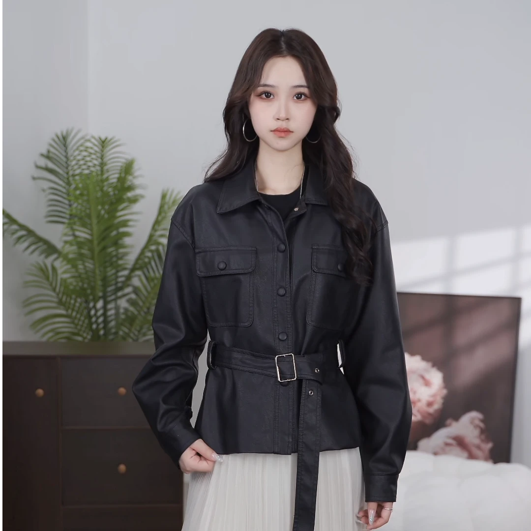 【汇汇专属】皮衣外套女款爆款2025新款女装网红款女士皮衣外套2529