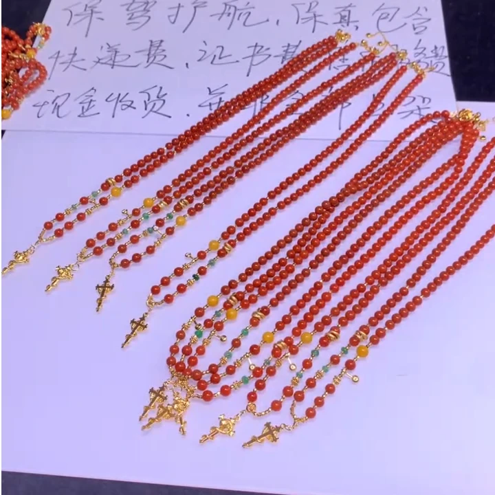 【逍遥】南红玛瑙圆珠项链*765/24/多样性发/1件