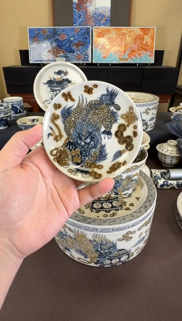 二号釉貔貅纹杯垫