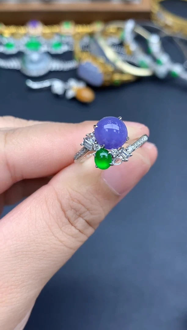 定制翡翠18K金镶嵌587-春日珠宝