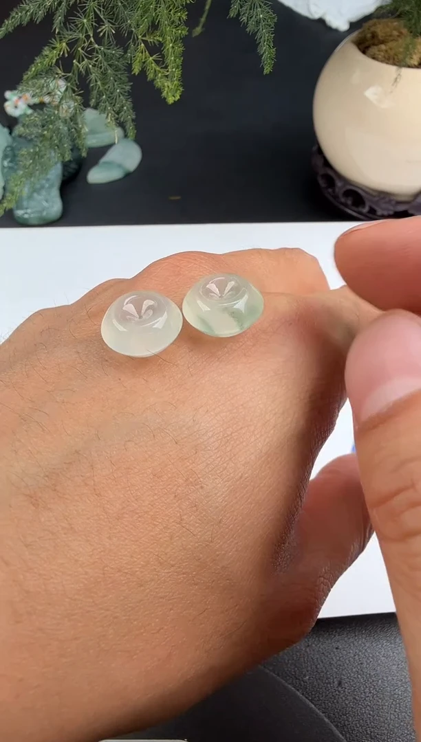 吊坠(不含链)未镶嵌翡翠翡翠饰品-269 一对