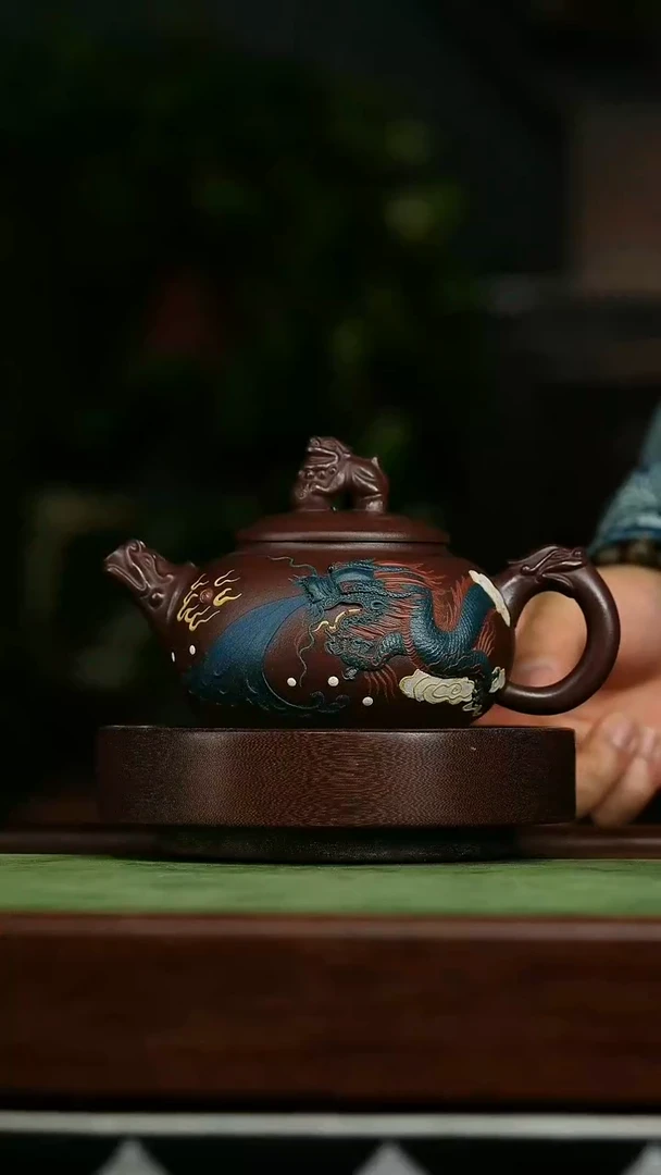 茶壶紫砂q20云龙石红*陈玉兰