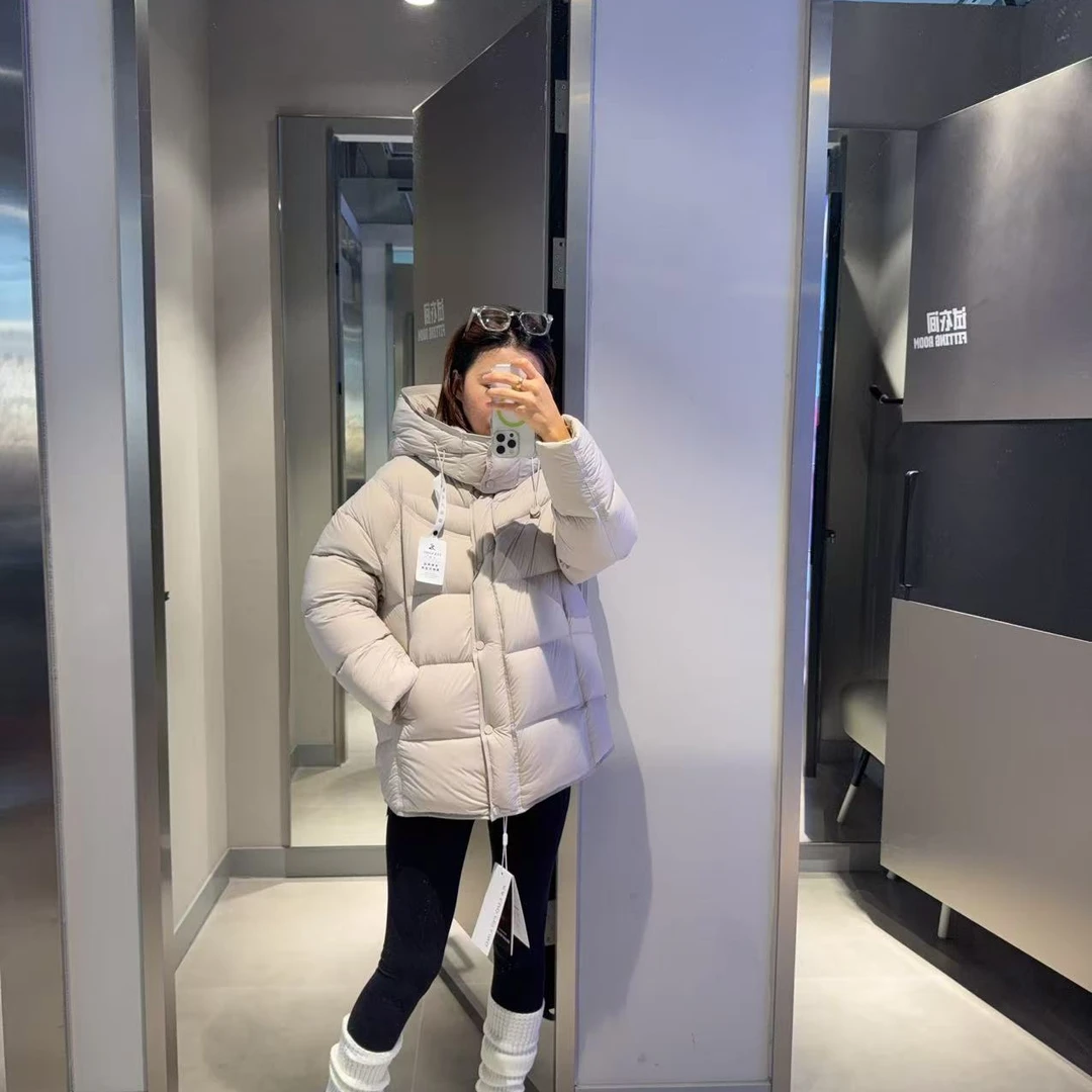 W25年新升级云感泡芙面料新款95白鹅绒可拆卸连帽中长款鹅绒服5天