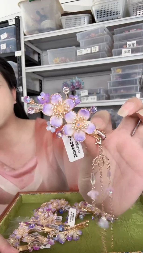 铜合金无805绒花发夹